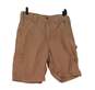 Mens Tan Flat Front Pockets Casual Cargo Shorts Size 32 image number 1