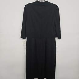 Black Three Fourth Sleeve V Neck Dress alternative image