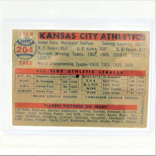 1957 Kansas City A's Topps #204 image number 3