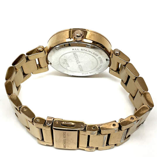 Designer Michael Kors MK-5S16 Gold-Tone Stainless Steel Analog Wristwatch image number 3