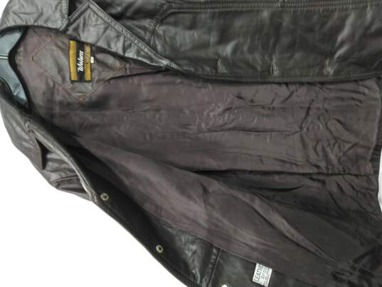 Wolens Men's Brown Leather Coat Size 42 image number 5