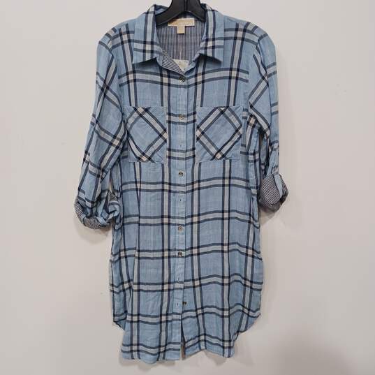 Women’s Michael Kors Plaid Shirt Dress Sz 4 NWT image number 1