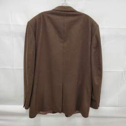 Oscar De La Renta 100% Wool MN's Brown Blazer Size 42 Long alternative image