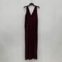 NWT Kelley Cawley Womens Burgundy Surplice Neck One-Piece Jumpsuit Size M image number 2