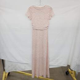 Kaari Blue Pink Stripe Front Tie Maxi Dress WM Size XS NWT alternative image