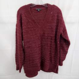INC International Concepts Red/Brown Striped Sweater Size S