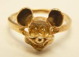 10K Yellow Gold Mouse Character Ring 2.0g