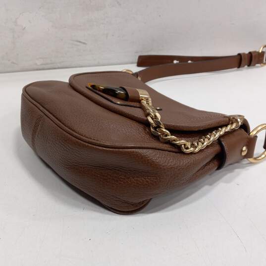 Michael Kors Brown Leather Crossbody Purse image number 3