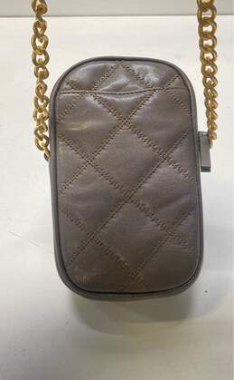 Tory Burch Leather Quilted Phone Crossbody Taupe alternative image
