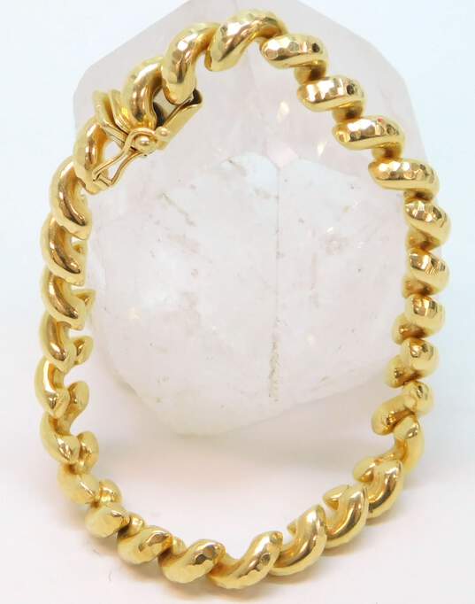 Elegant 14k Yellow Gold San Marco Chain Bracelet 16.7g image number 1
