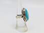 Artisan Sterling Silver Oval Turquoise Ring 9.3g image number 2