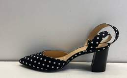 Ann Taylor Chunky Ankle Strap Black/White Polka Dot Pumps Women's Size 8.5 alternative image