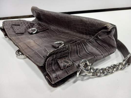 Michael Kors Croc Embossed Brown Leather Purse image number 4