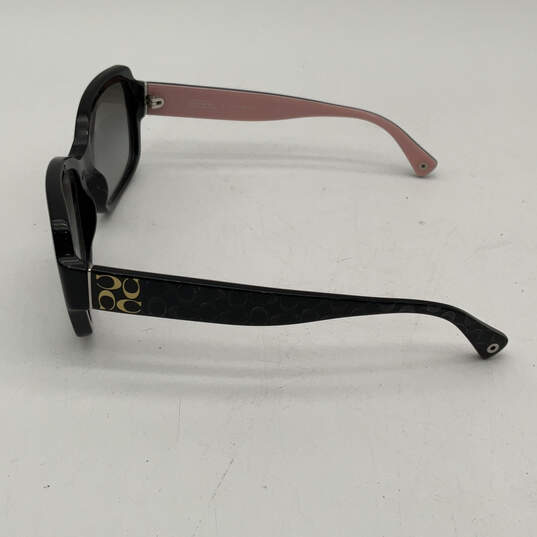 Womens 5053 11 Black Gray Lens Classic Full Rim Rectangular Sunglasses image number 4