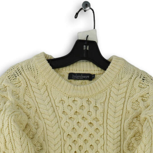 Womens Beige Long Sleeve Crew Neck Knitted Pullover Sweater Size Small image number 3