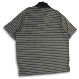 Mens Gray Striped Collared Short Sleeve Side Slit Golf Polo Shirt Size 2XL alternative image