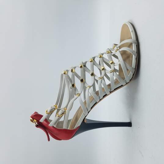 Giuseppe Zanotti Caged Sandals Women's Sz 9 White/Red image number 1