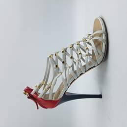 Giuseppe Zanotti Caged Sandals Women's Sz 9 White/Red