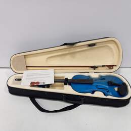 Austin Bazaar Blue Violin In Case