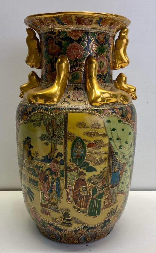 Oriental Vase 14 in Tall Satsuma Pottery Floor Vase image number 4