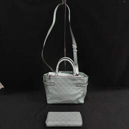 2PC Teal Satchel Style Handbag & Matching Wallet alternative image