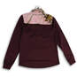 Womens Purple Mock Neck 1/2 Zip Long Sleeve Pullover Sweatshirt Size Small image number 2