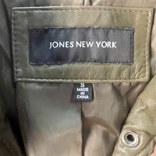Jones of New York Women's Olive Drab Leather Jacket image number 3