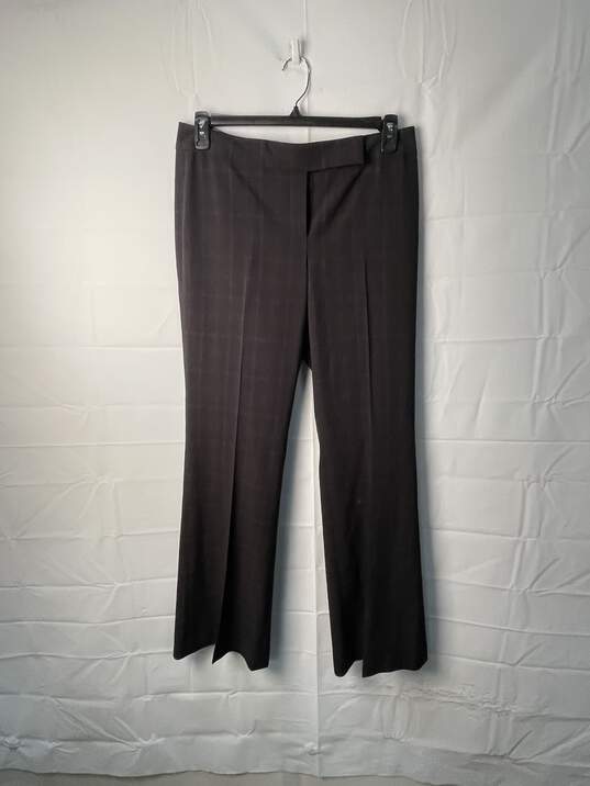 Tahari Women's Black Plaid Bell Bottom Pants Size 10 image number 1