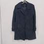 London Fog Women's Blue Soft Cotton Polka Dot Button Up Coat Size MM image number 1