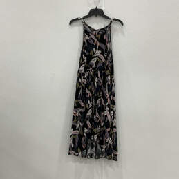 Womens Multicolor Palm Leaf Print Sleeveless Pleated Fit & Flare Dress Sz 1