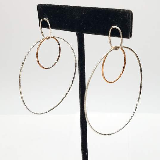 Dyadema Sterling Silver Hoop Earrings 15in - 17 1/2in Necklace Bundle 4pcs 16.4g image number 3