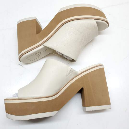 Dolce Vita Clear Emery Ivory Leather Platform Slide Sandles Size 9 image number 3
