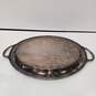 Silver Plated Oval Tray w/Engraved Floral Design image number 2
