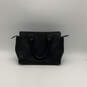 Womens Black Leather Double Handle Zipper Pocket Shoulder Bag Purse image number 1