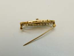Antique Art Deco 10K Yellow Gold Diamond Accent Seed Pearl Brooch 1.9g alternative image
