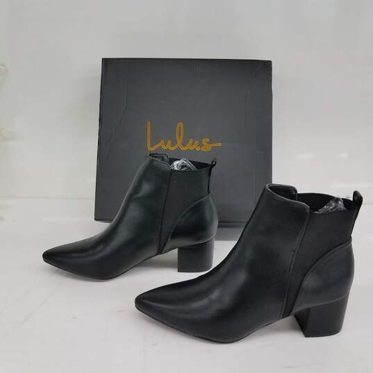 Lulus Chase Black Pointed Booties IOB Size 6.5 image number 1