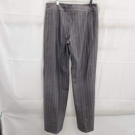 Armani Collezioni Gray Pinstriped Women's Dress Pants Size 4 image number 2