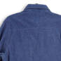 Mens Blue Collared Long Sleeve Flap Pocket Button-Up Shirt Size L image number 4