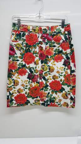 Anthropologie Mauve Floral Print Jean Pencil Skirt - Size 2