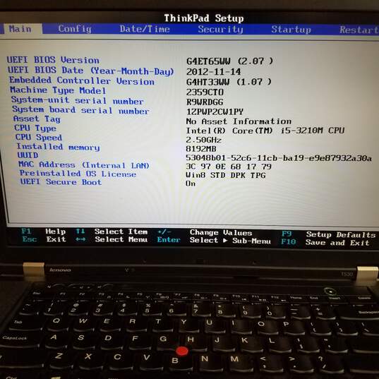 Lenovo ThinkPad T530 15in Laptop Intel i5-3210M CPU 8GB RAM & HDD image number 8