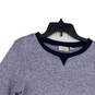 Womens Blue Gray Knitted Crew Neck Long Sleeve Pullover Sweater Size M image number 3