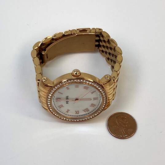 Designer Fossil ES3186 Gold-Tone Stainless Steel Quartz Analog Wristwatch image number 3