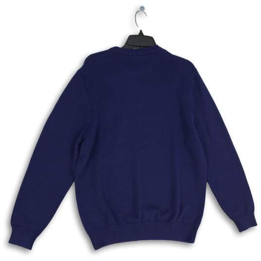 NWT Chaps Mens Navy Blue Knitted Round Neck Long Sleeve Pullover Sweater Size M image number 2
