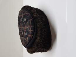 Wooly Noggin Brown Leopard Print Hat Handmade