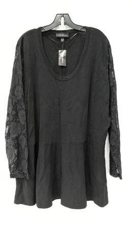 Lane Bryant Black Floral Lace Long Sleeve Shirt/Blouse Size 26/28 NWT