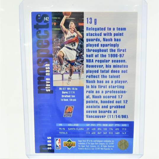 1996-97 HOF Steve Nash SP Rookie Phoenix Suns image number 3