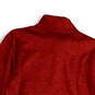 Womens Red Heather Mock Neck Long Sleeve 1/4 Zip Activewear Jacket Size L image number 3