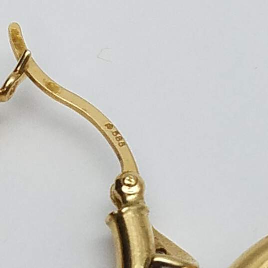 AD 14k Gold Diamond Hoop Earrings 3.7g image number 5