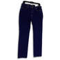 Womens Blue Denim Medium Wash Stretch Pockets Slim Straight Jeans 12 image number 1