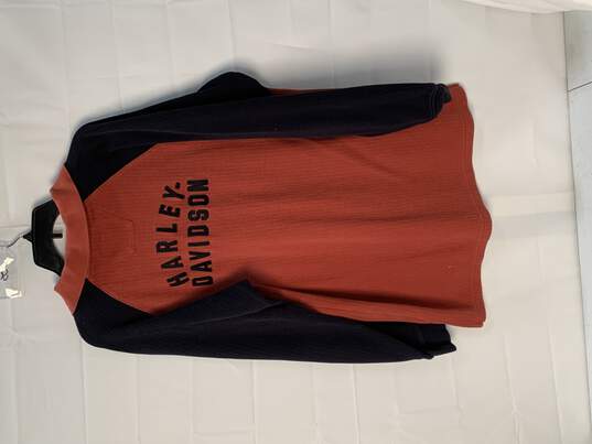 Men's Long Sleeve Black/Red Harley Davidson Collared Shirt Size: Large image number 3